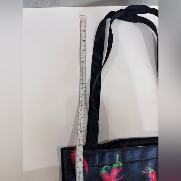 NWOT Black Purse Tote Handbag & Wallet Coin Purse With Red Chili Pepper Design - Picture 10 of 15